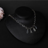 Silver Fashion Letter Patchwork Necklaces