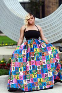 Multi-color Sexy Fashion Off The Shoulder Sleeveless Wrapped chest Ball Gown Floor-Length Draped Plaid