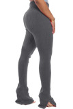 Red Fashion Casual Adult Pit Article Fabrics Solid Slit Skinny Bottoms