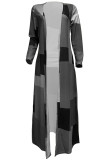 Yellow Casual Elegant Twilled Satin Plaid Print Cardigan Bateau Neck Outerwear
