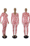 Blue Living Print V Neck Skinny Jumpsuits