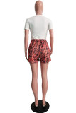 Yellow Fashion Casual Sexy Print Patchwork bow-knot Straight Short Sleeve