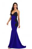 Colorful blue adult Fashion Sexy Spaghetti Strap Sleeveless Slip Mermaid Floor-Length Patchwork backless