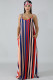 Red Chemical fiber blend Fashion adult Sexy Off The Shoulder Sleeveless Slip Swagger Ankle-Length backle