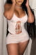White Sexy Casual Solid Strap Design V Neck Sleeveless Two Pieces