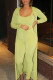 Fluorescent green Sexy Solid Patchwork Spaghetti Strap Long Sleeve Two Pieces