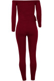 Light Gray Sexy Solid bandage Patchwork Long Sleeve V Neck Jumpsuits