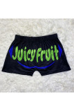 Black Elastic Fly Low Print Straight shorts Bottoms