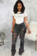 Black Denim Zipper Fly Button Fly High washing Hole Zippered Pocket Boot Cut Pants Pants