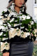 Green Fashion Casual Print Basic Mandarin Collar Outerwear