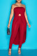 Red Sexy Casual Solid Backless Strapless Sleeveless Two Pieces