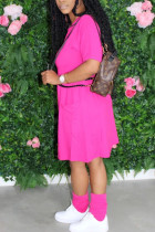 rose red Fashion Casual Black Yellow rose red Navy Blue Army Green Cap Sleeve Short Sleeves O neck A-Line Knee-Length Solid Dresses