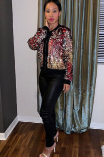 Multi-color zipper Sequins Blazer & Suits &Jacket