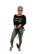 Black Fashion Regular O-Neck Full Patchwork Print Medium and long term Tees & T-shirts