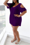 Black Fashion Casual Solid Basic V Neck Plus Size Romper