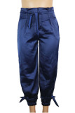Dark Blue Fashion adult Ma'am Street Solid Plus Size