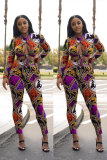 As Show Mid Patchwork Print pencil Pants 