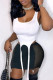 White Sexy Solid Patchwork See-through U Neck Sleeveless Two Pieces