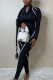 Black Fashion Casual Adult Solid Patchwork O Neck Skinny Jumpsuits
