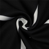 Black Fashion Sexy Long Sleeves O neck skirt Two Piece Dresses