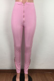 Black White Black Green Pink Apricot Orange purple Zipper Fly High Solid Zippered Boot Cut Pants Bottoms