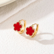 Red Daily Flowers Earrings