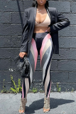 Pink Sexy Print Patchwork Skinny High Waist Pencil Full Print Bottoms