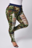 Camouflage Fashion Sexy adult Ma'am Hole Camouflage Zipper Plus Size