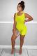 Yellow Sexy Fashion zipper Solid Backless Sleeveless Slip 