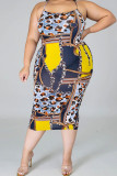 Decorative pattern Sexy Slip Print HOLLOWED OUT Hollow Out Plus Size