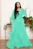 Yellow adult Sexy Fashion Cap Sleeve Long Sleeves V Neck Swagger Ankle-Length Solid bandage Patch