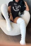 White Casual Print Patchwork O Neck Short Sleeve Two Pieces