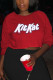 Red Fashion Casual Adult Print Pullovers O Neck Tops