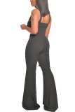 Yellow Fashion Sexy adult Ma'am Solid Two Piece Suits Loose Sleeveless Two Pieces