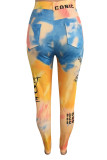 Blue Street Print Skinny Bottoms