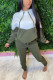 Green Casual Solid Patchwork Hooded Collar Long Sleeve Two Pieces