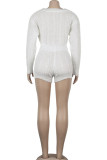 Green Wool Europe and America Solid Two Piece Suits pencil Long Sleeve Two-Piece Short Set
