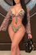 Leopard Print Sexy Print Patchwork Frenulum Swimwears Three pieces