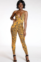 Yellow Fashion Sleeveless Slip Jumpsuits