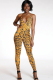 Yellow Fashion Sleeveless Slip Jumpsuits