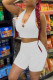 White Sexy Solid Hollowed Out Backless Halter Sleeveless Two Pieces