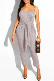 Light Gray Sexy Casual Solid Basic Spaghetti Strap Regular Jumpsuits