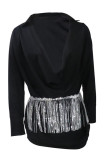 Black Sexy Solid Patchwork V Neck Shirt Dress Dresses