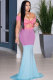 Pink Fashion Sexy Off The Shoulder Short Sleeves One word collar Princess Dress Floor-Length Pa