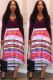 Stripe Elastic Fly Sleeveless Mid Print Draped Striped Patchwork Gradient Letter Pleated skirt Pa