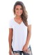 White Fashion Casual Regular V-Neck Short Solid Regular Tees & T-shirts