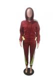 Royal blue adult Fashion OL Solid Two Piece Suits Patchwork Zippered pencil Long Sleeve