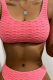 Pink Sexy Solid Patchwork Swimwears