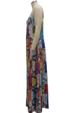 Snake Print Sexy Print Patchwork Spaghetti Strap Loose Jumpsuits