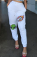 White Casual Print Patchwork Harlan High Waist Harlan Positioning Print Bottoms